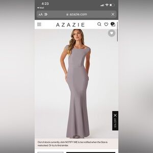 Azazie Nicolina Bridesmaids Dress in Dusk, size 6